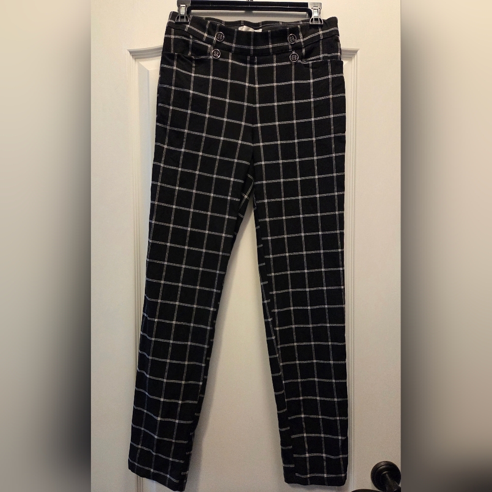 Madison Black and White Grid Pants